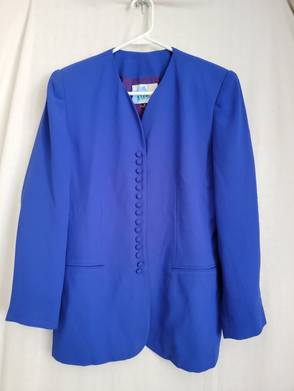 Kim Rogers Royal Blue Collarless Blazer